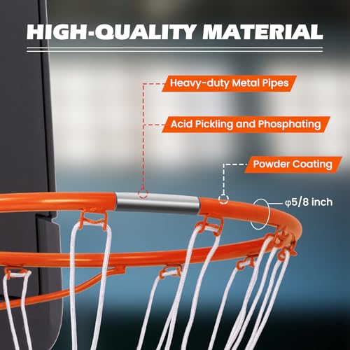 image for GYMAX Basketball Rim, 15/18 inch Basketball Rim Replacement with All-W