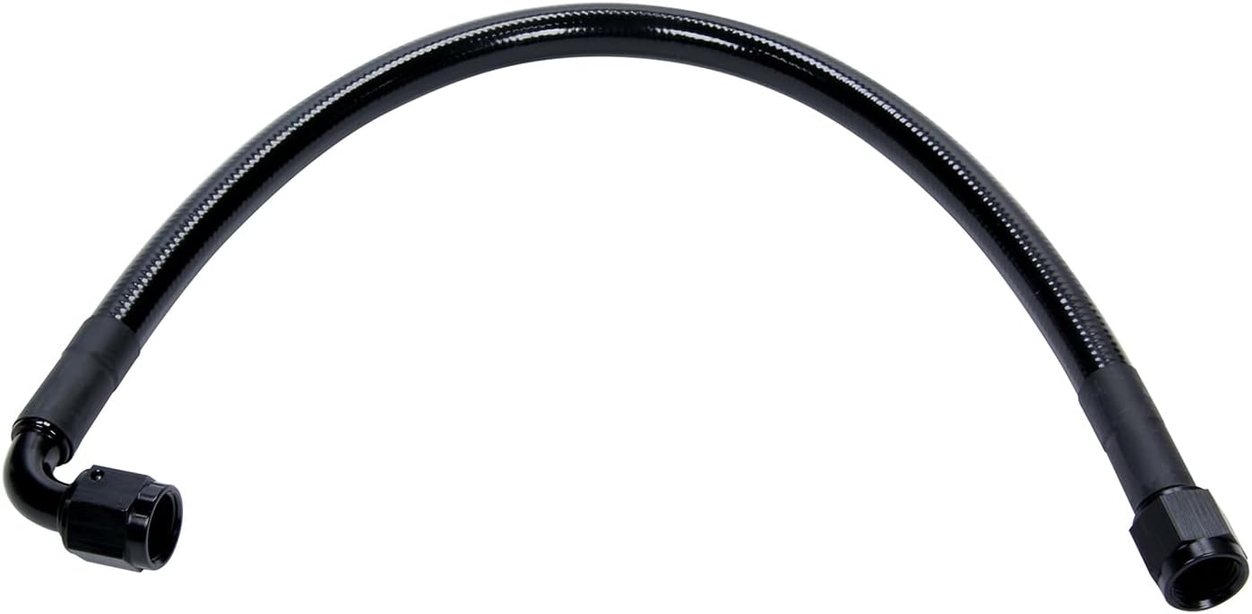 Allstar Performance Coated Braided Line 18in #6 Hose -6 Str/-6 90 Deg