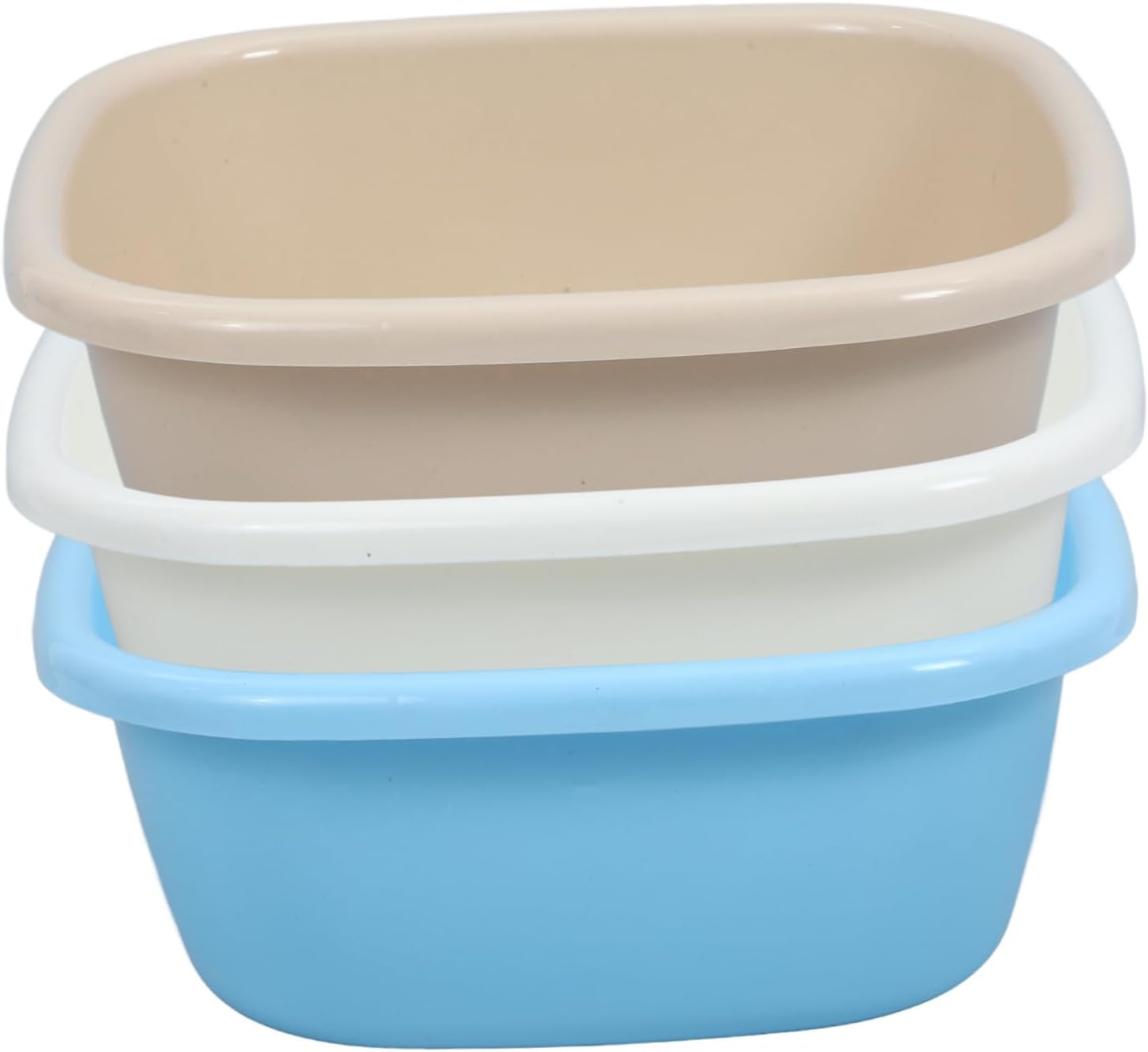 VICASKY 3pcs Folding Plastic Wash Basin for Bottles Square Hand Wash Basin Colors for Dishes and Pet Bathing