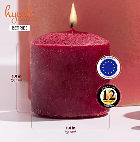 Image of HYOOLA Scented Votive Candles - Berries Votive Candles -12 Hour Burn Time - 9 Pack - European Made