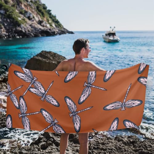 Toalla de Playa Portátil Bovnobca con Patrón Rust Dragón, Sobredimensionada, Suave, Súper Absorbente y de Secado Rápido, Toalla Multifuncional para Deportes, Fitness y Yoga, 31" x 71" miniatura 5