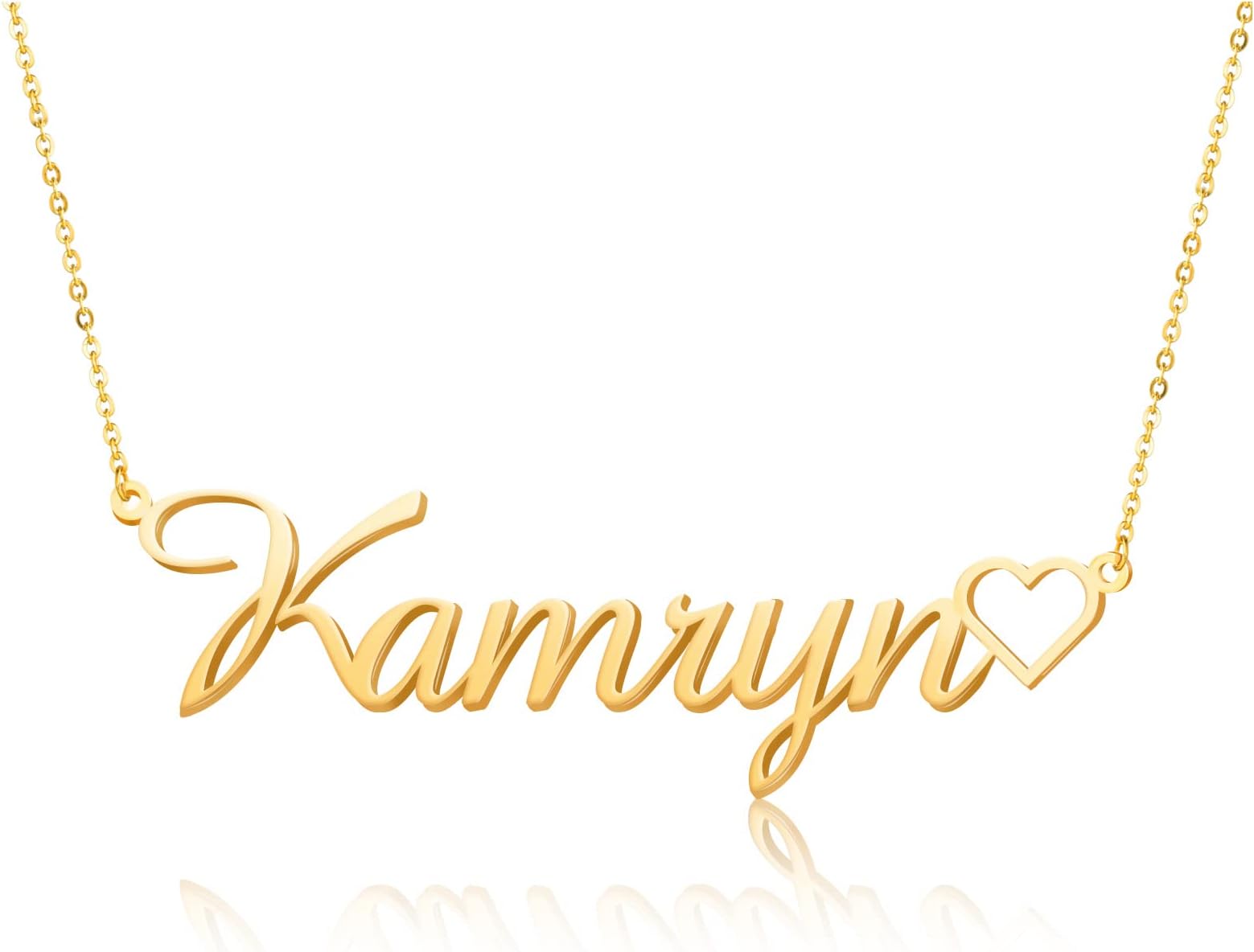 Custom Name Necklace Personalized 18K Gold Plated Customized Nameplate Pendant Necklace Gifts for Women