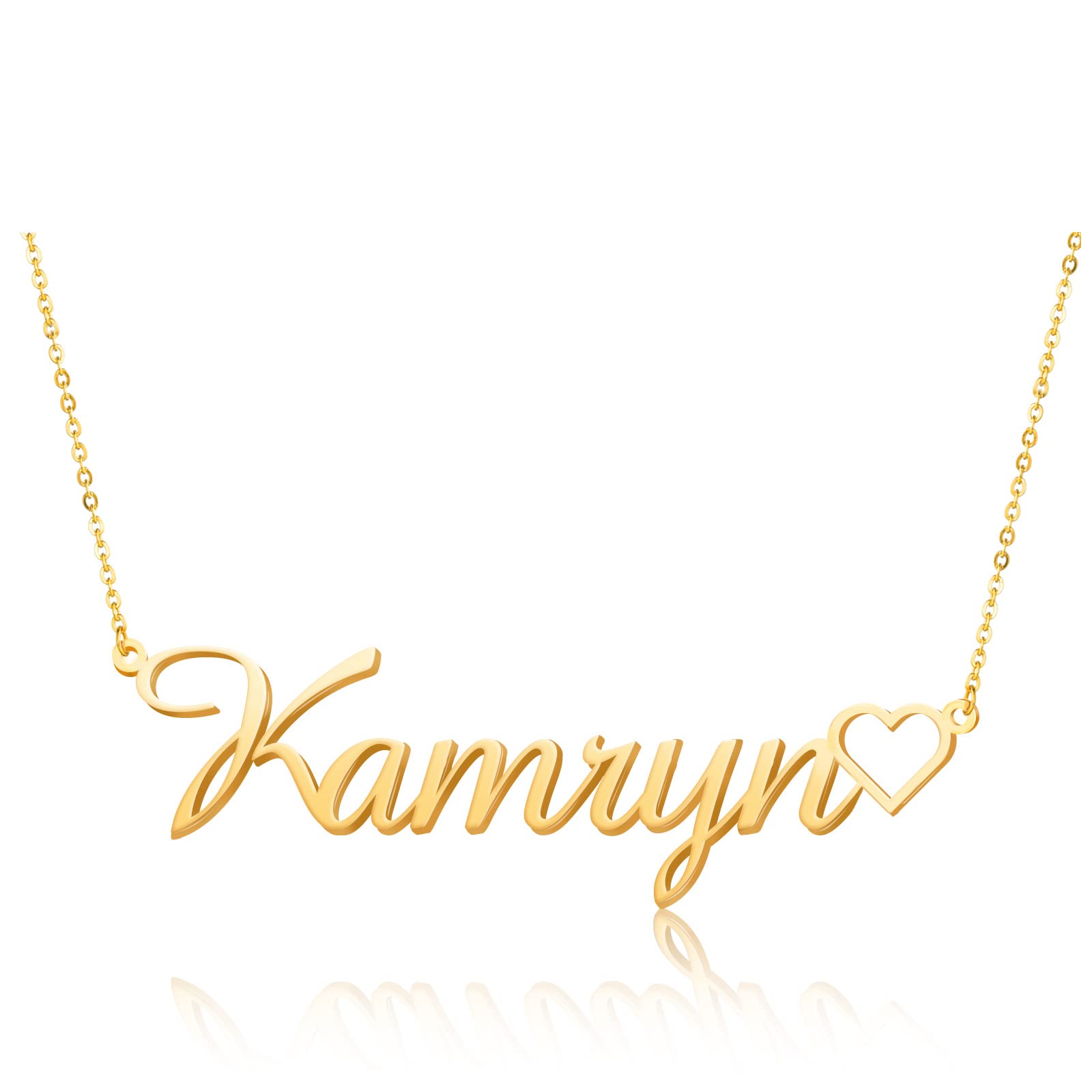 FlowsheyCustom Name Necklace Personalized 18K Gold Plated Customized Nameplate Pendant Necklace Gifts for Women Mom