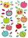 Produktbild Unbekannt 42 TLG. Set XL Wandtattoo Bunte Äpfel - Wandsticker Apfel Frucht Obst rosa Aufkleber Wandaufkleber - selbstklebend für Wohnzimmer und Kinderzimmer Deko Sticke