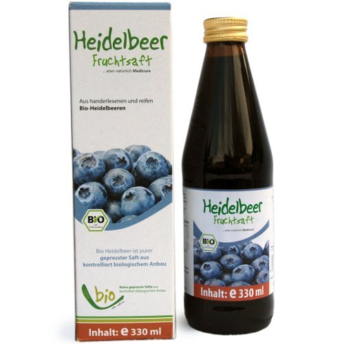 Bio Heidelbeer Saft - 100% - 330ml Glasflasche, 330ml