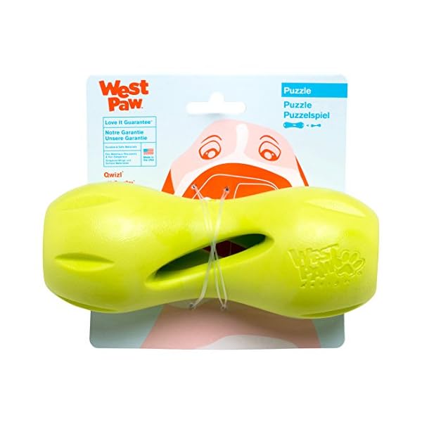 West Paw Zogoflex Qwizl Interactive Treat Dispensing Dog Puzzle Treat Toy for Dogs, Granny Smith, Large,Green,6.5 inch West Paw Zogoflex Qwizl Interactive Treat Dispensing Dog Puzzle Treat Toy for Dogs, Granny Smith, Large,Green,6.5 inch