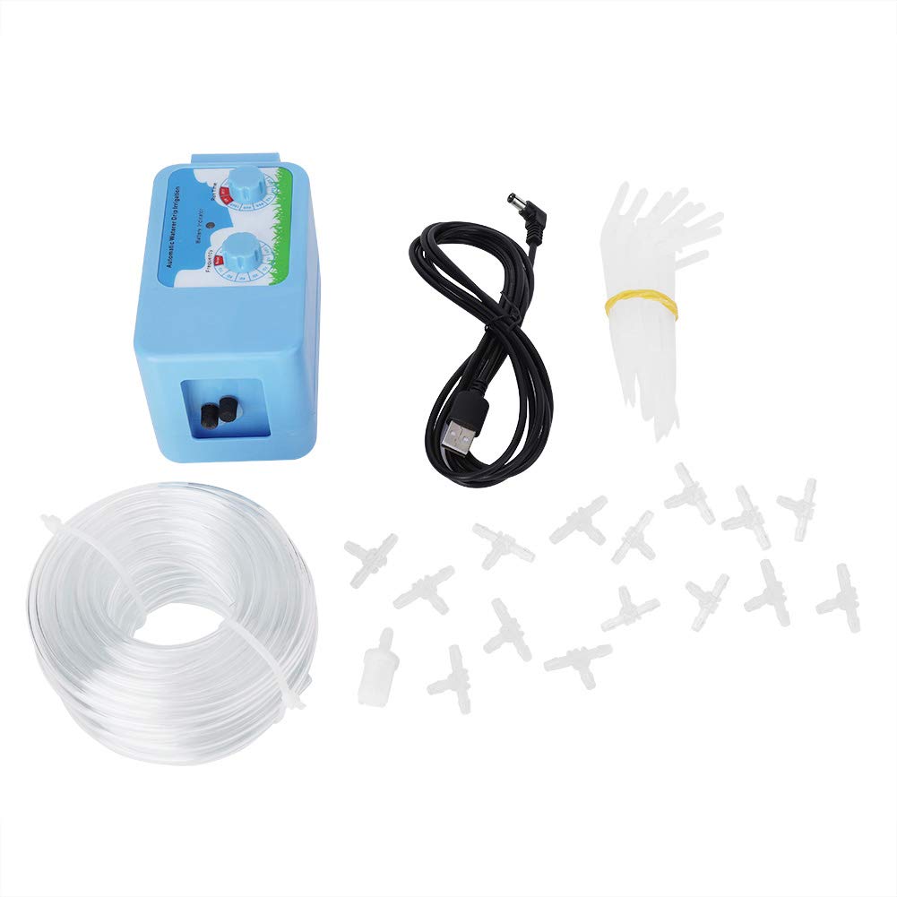 Drip Irrigation Kit, Automatic Watering System with Timer, ABS Material, 32.81 Feet Drip Tape, 10 Meters Transparent Tube