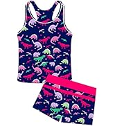 uideazone Girls Swimsuits Two Piece Tankini Sets Bathing Suits Summer Beach Tank Top Boyshort Swi...