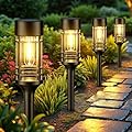 LETMY 12 Pack Solar Pathway Lights Outdoor, Solar Lights Outdoor Waterproof IP65, Bright Solar Garden Lights Outdoor, Auto On/Off Outdoor Solar Lights for Yard Walkway Driveway Landscape Garden Decor
