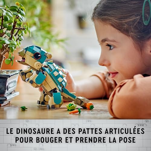 LEGO Jurassic World Bébé Bumpy, l’ankylosaure - Un Dinosaure pour Les Fans de La Colo du Crétacé et Les Enfants dès 7 Ans - Jouet de Construction sur Le Thème des Dinosaures et de l’Aventure 76962