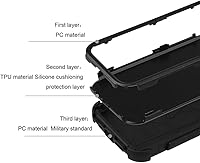 Vista 3 de X-belmox Funda protectora para iPhone 14 Pro Max, 3 capas resistente para Apple 14 Pro Max resistente a prueba de golpes, a prueba de caídas Funda