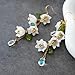 WLWDBY Handmade Lily of the Valley Earrings，Water Drop Beads, and Green Leaf Design, Exquisite Floral Earrings, Perfect Gift for Nature Lovers, Ideal for Birthdays and Special Occasions