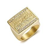 LAVIEST-Unisex Gold/silver color Vinci Jesus Judah Dinner The Last Supper ring with zircon