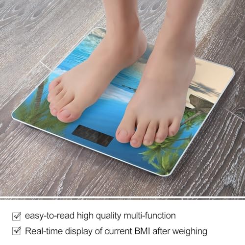 Báscula digital para baño con diseño de playa y palmeras miniatura 5