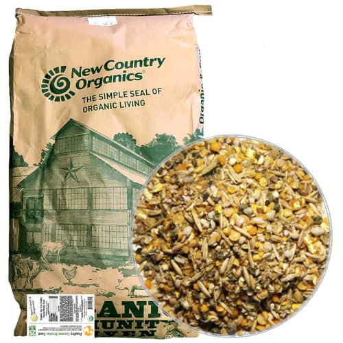 New Country Organics | Organic Grower/Broiler Feed for Growing Chickens | Soy-Free | 19% Protein | Certified Organic and Non-GMO | 25 lbs