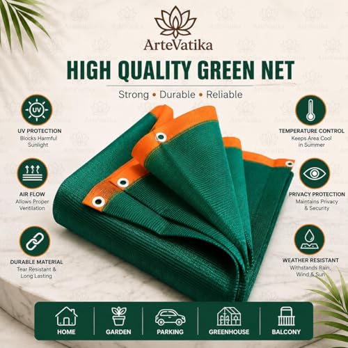 Image of Green Shade Ne.t UV Block | Multipurpose Garden & Balcony Ne.t | Portable Greenhouse Protection Ne.t UWC-TARP-75-10X15