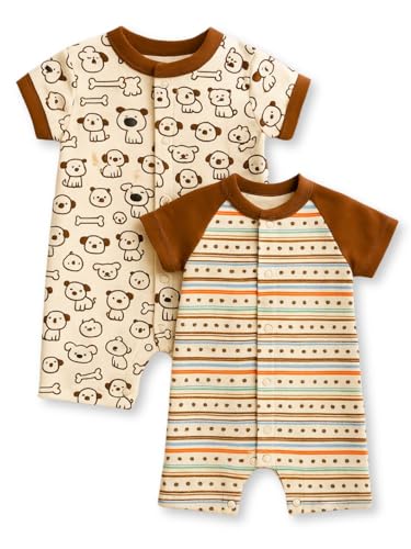 Image of TuddyBuddy 100% Cotton Romper /Jumpsuit /Bodysuit Set for Baby (Pack of 2 Playsuits)