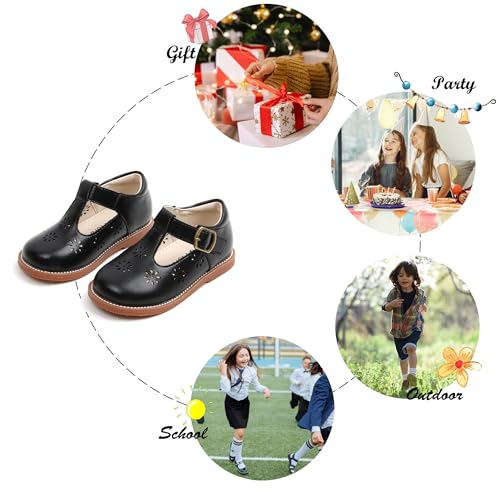Image of Felix & Flora Toddler Little Girl Mary Jane Dress Shoes - Ballet Flats for Girl Party School Shoes