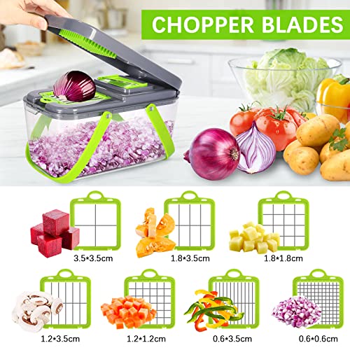 Mingpinhuius 22-In-1 Vegetable Chopper Multifunctional Food Chopper With 13 Blades, Onion Mincer Chopper, Food Chopper Slicer Dicer Cutter With Container #TOP1