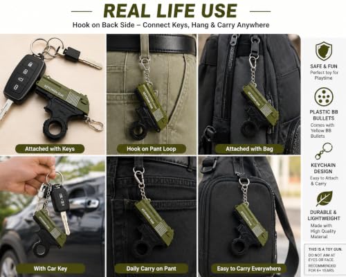 Celestial Toys Mini Toy Pistol Keychain with BB Pellets - Image 8