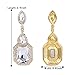 BriLove Dangle Earrings for Women Wedding Bridal Emerald Cut Crystal Infinity Figure 8 Chandelier Jewelry Clear