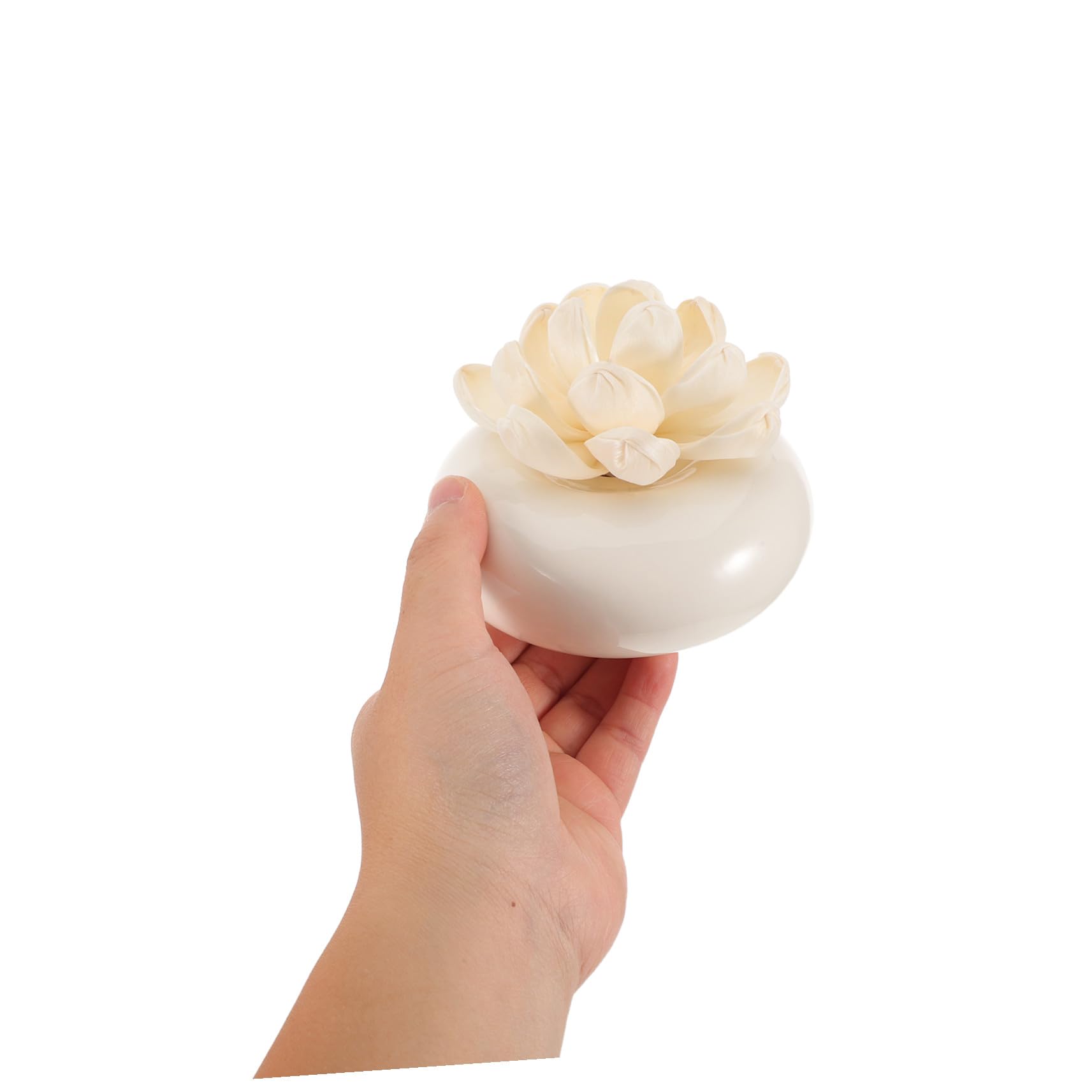 Diffusore di Aromi in Ceramica Bianca, Passivo e Portatile | Assorbimento Dell’olio, Rilascio Lento, per Camera e Scrivania, Finitura Elegante e Raffinata