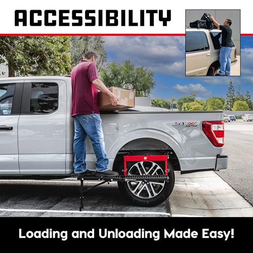 Image of Powerbuilt Double Platform Truck Tire Step, SUV, 48 Inch Adjustable Dual Width, 350 Pound Capacity - 941916ECE
