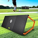 CAROD Soccer Rebounder Board, 40 X 16 Inch Portable Soccer Training Equipment, Two Rebound Angles, Equipped with Two Sandbags and Two Ground Stakes, Suitable for Soccer Passing and Shooting Drills
