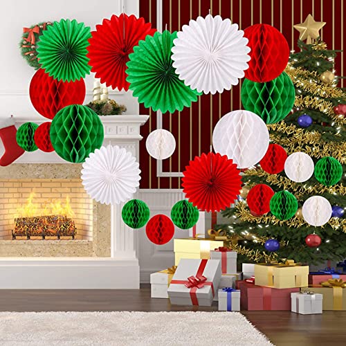 Éventails en papier suspendus réutilisables pack de 30 suspensions de fête de Noël