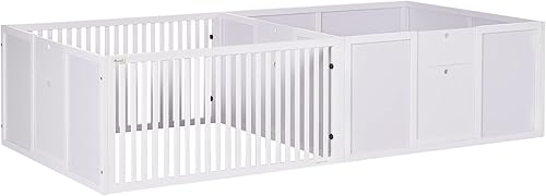 PawHut Caja de parto para perros construida para la comodidad de la madre, corral de parto para perros con puertas extraíbles, corral para cachorros