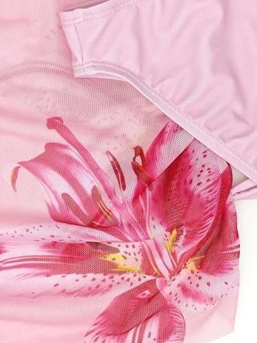 Image of Girl's 3 Piece Sets Floral Print Bikini Swimsuit High Waisted Bathing Suits with Beach Skirt Coverups