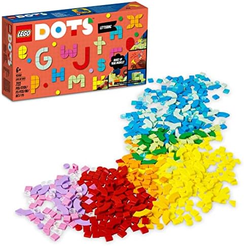 LEGO 41805 DOTS Creative Animal Drawer Toy Mosaic Kit for Children with Tiles, DIY Jewellery Storage Box or Desk Tidy, Kids Craft Kit, Gift Idea & 41950 DOTS Lots of DOTS - Lettering Tiles
