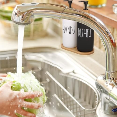 Image of Soap Dispenser for Kitchen Handwash Dispenser Dish Wash Dispenser Liquid Soap Dispenser for Kitchen Sink Dishwash and Hand Wash Liquid Dispensers Pump with Bamboo Tray, Glass, 17 Ounces