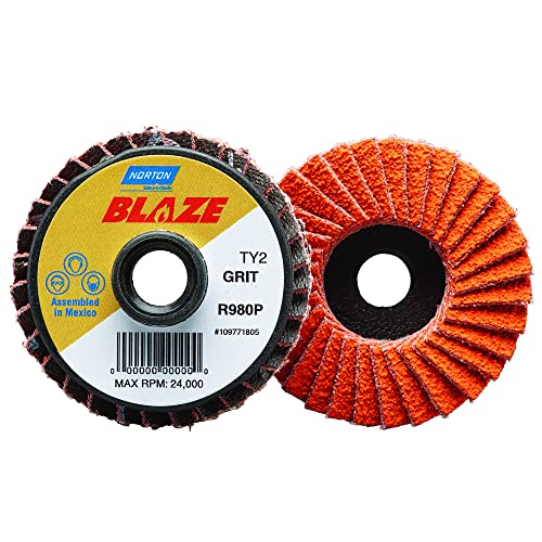 Flap Disc, Med, Grit 60, TY 2, 2in, Blaze (10 Pieces)