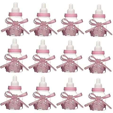 Yitengteng Milk Bottles for Parties, Adorable Baby Party Favors for Games or Decorations Pink Candy Bottle for Baby Shower Cover