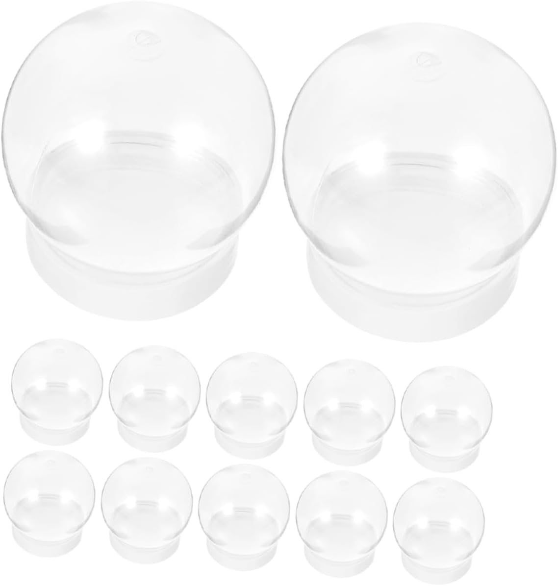 48pcs Plastic Water Globes for Snow Globe Crafts Fillable Water for Holiday Decorations and Creative Projects