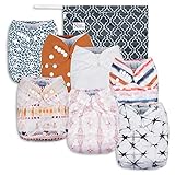 Jungle Cat Baby Cloth Pocket Diapers 7 Pack, 7 Bamboo Inserts, 1 Wet Bag by Nora's Nursery