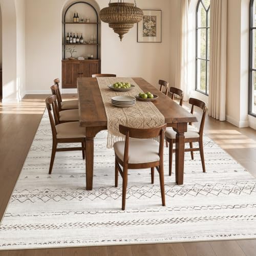 Image of cotiled Boho 5x8 Area Rugs for Living Room: Soft Moroccan Washable Rug