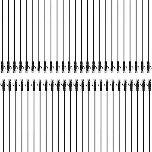 Cat6 Ethernet Cable 7 ft (50-Pack) GearIT Flat Internet Network Cable, Cat6 Patch Cords, Cat6 Cable, Cat 6 Cable, Cat 6 Ethernet Cable, RJ45 Connectors for Router, Modem - Black 7 Feet