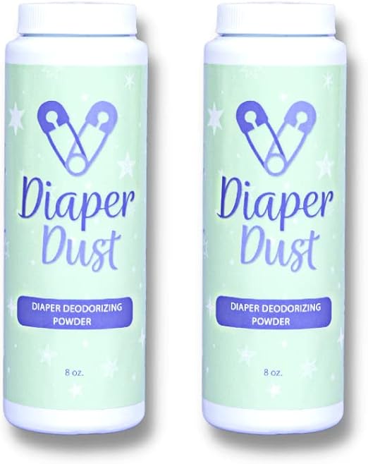 Diaper Dust Diaper Deodorizing Powder (2ct) With Activated Charcoal, UNSCENTED, No need for