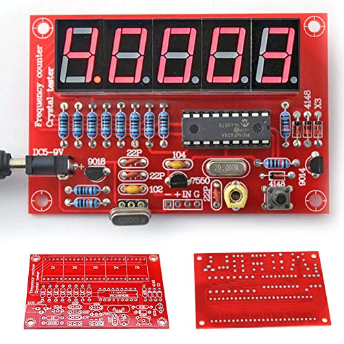 Chesoon 1-50MHz Medidor de frecuencia y Tablero de contador de frecuencia Pantalla LED digital Oscilador de cristal con configuraciones de frecuencia programables y alta precisión