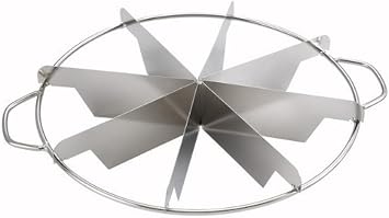 Update International New, 8-Slice Pie Cutter Press, 18/8 Gauge Stainless Steel, Commercial Grade, Side-Handles 1, 10 Ounce