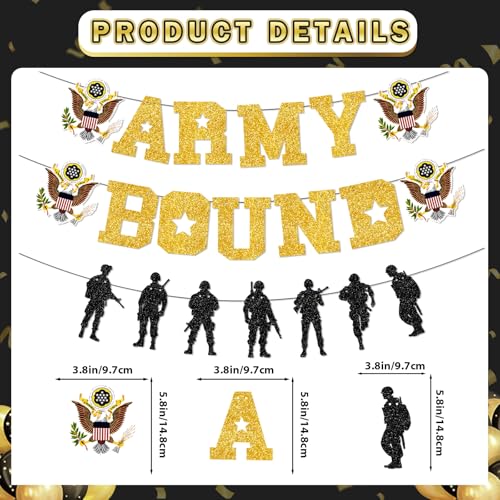 Image of Army Bound Banner, Army Party Decorations, Army Decorations for Party, Military Bound Banner