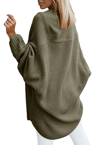 Miladusa Oversized Cardigans for Women Fall 2025 Trendy Open Front Batwing Sleeve Long Cardigan Sweaters3