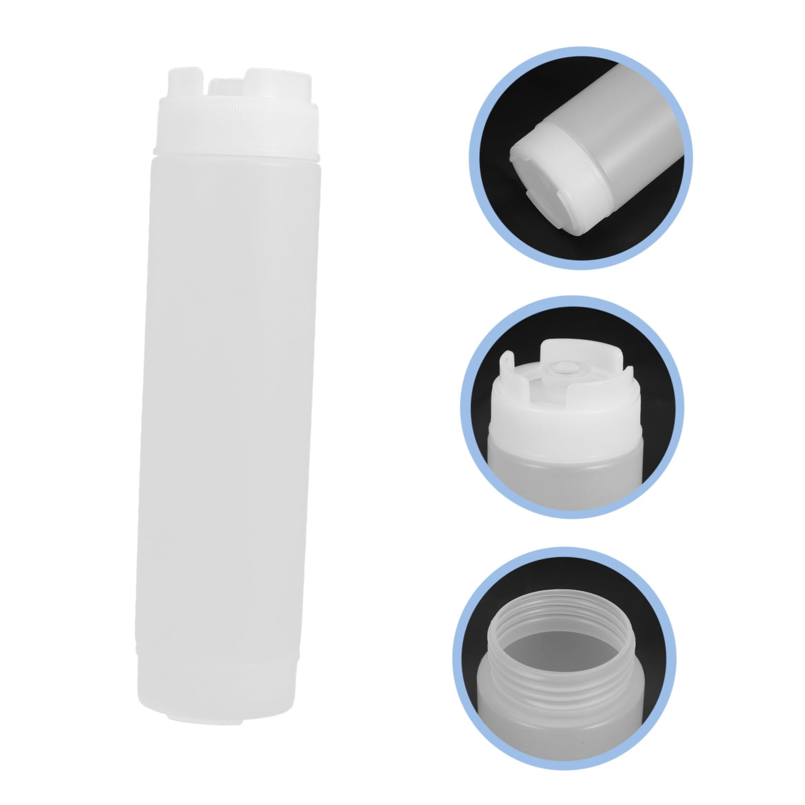 Confezione da 3 bottiglie da spremere da 480 ml con doppio ugello, versatili, in plastica, per salse, ketchup, senape, condimenti e formaggio, perfette per cucina e ristorante