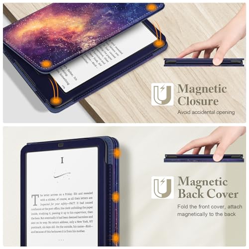 Image of Fintie Case for 7 inch /6.8 inch Kindle Paperwhite(12th /11th Generation-2024 /2021) and Kindle Colorsoft Signature Edition -Slim Foldable Stand Cover Auto Wake /Sleep for Paperwhite 2024, Galaxy