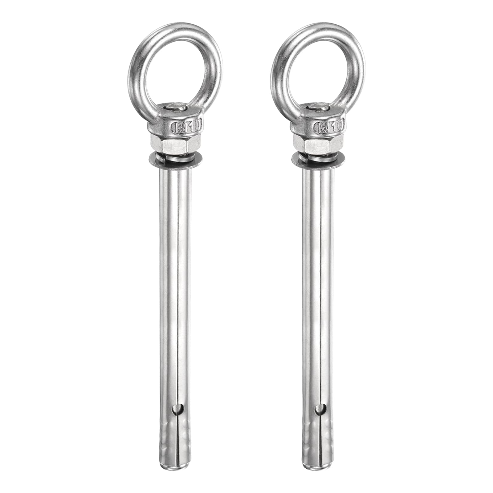 PATIKIL M10x120mm Expansion Lifting Eyebolt, 2 Pcs Stainless Steel Ring Lifting Expansion Bolts Screw Heavy Duty Internal Eye Bolt Fastener with Eye Ring for Concrete Wall Masonry