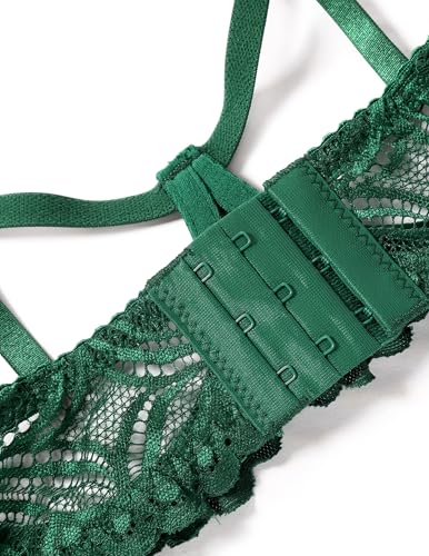 Avidlove Sexy Lingerie for Women Underwire Floral Lace Bra and Panty Garter Lingerie Sets S-XXL Lake Green — view 4