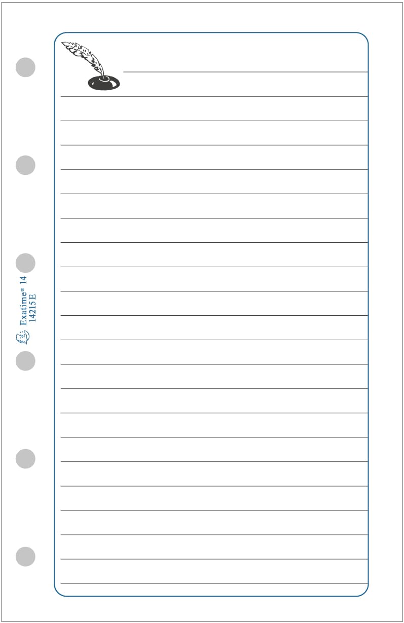 Exacompta 28215 Pad Notes Page for Exatime 21 Organiser 32 Sheets White