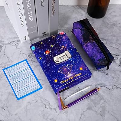 Diary with Lock,A5 Locking Journal Pu Leather Refillable Writing Notebook with Locking Combination Password Personal Diary with Pen&Gift Box Secret Lock Journals for Girls Children Adults Men&Womenn